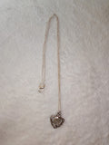 Rainbow Moonstone Gemstone Ornate Silver Tone Necklace | Blue Flash