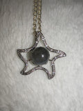 Labradorite Gemstone Star Necklace | Silver Tone Celestial Pendant