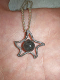 Labradorite Gemstone Star Necklace | Silver Tone Celestial Pendant