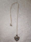 Labradorite Gemstone Necklace | Blue Flash Silver Tone Pendant
