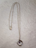 Amethyst Gemstone Necklace | Purple Crystal Silver Tone Celestial Pendant #1