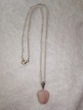 Rose Quartz Gemstone Necklace | Polished Pink Crystal Pendant