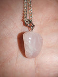 Rose Quartz Gemstone Necklace | Polished Pink Crystal Pendant