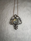 Labradorite Gemstone Necklace | 925 Sterling Silver Chain | Ornate Pendant