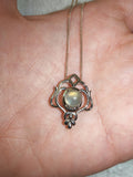 Labradorite Gemstone Necklace | 925 Sterling Silver Chain | Ornate Pendant