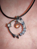 Sunstone Gemstone Celestial Pendant Necklace | Black Cord