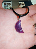 Amethyst Crescent Moon Pendant Necklace Natural Purple Gemstone Crystal #8