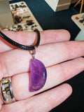 Amethyst Crescent Moon Pendant Necklace Natural Purple Gemstone Crystal #8