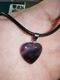 Amethyst Heart Pendant Necklace Natural Purple Gemstone Crystal Jewellery #6