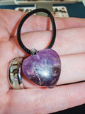 Amethyst Heart Pendant Necklace Natural Purple Gemstone Crystal Jewellery #6