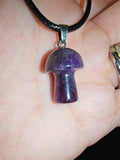 Amethyst Mushroom Pendant Necklace Natural Purple Gemstone Crystal Jewellery #10