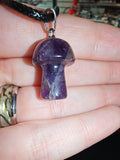 Amethyst Mushroom Pendant Necklace Natural Purple Gemstone Crystal Jewellery #10