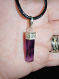 Amethyst Crystal Point Pendant Necklace Purple Gemstone Hexagonal Pendant #11