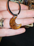 Tiger's Eye Crescent Moon Pendant Necklace Natural Gemstone Crystal Jewellery #12