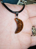 Tiger's Eye Crescent Moon Pendant Necklace Natural Gemstone Crystal Jewellery #14