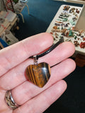 Tiger's Eye Heart Pendant Necklace Natural Gemstone Crystal Jewellery #19