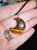 Tiger's Eye Crescent Moon Pendant Necklace Natural Gemstone Crystal Jewellery #20
