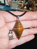 Tiger's Eye Spiral Shell Pendant Necklace Natural Gemstone Crystal Jewellery #23