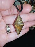 Tiger's Eye Spiral Shell Pendant Necklace Natural Gemstone Crystal Jewellery #23