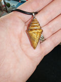 Tiger's Eye Spiral Shell Pendant Necklace Natural Gemstone Crystal Jewellery #24