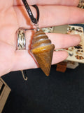 Tiger's Eye Spiral Shell Pendant Necklace Natural Gemstone Crystal Jewellery #25