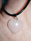 Rose Quartz Heart Pendant Necklace Natural Gemstone Crystal Jewellery #27