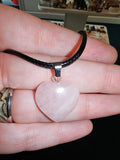 Rose Quartz Heart Pendant Necklace Natural Gemstone Crystal Jewellery #27