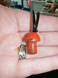 Red Jasper Mushroom Pendant Necklace Natural Gemstone Crystal Jewellery #28
