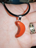 Red Jasper Crescent Moon Pendant Necklace Natural Gemstone Crystal Jewellery #30