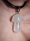 Clear Quartz Mushroom Pendant Necklace Natural Gemstone Crystal Jewellery #34