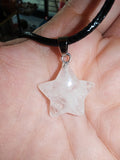 Clear Quartz Star Pendant Necklace Natural Gemstone Crystal Jewellery #35