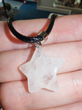 Clear Quartz Star Pendant Necklace Natural Gemstone Crystal Jewellery #35