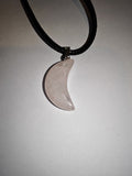 Rose Quartz Crescent Moon Pendant Necklace Natural Gemstone Crystal Jewellery #36
