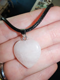 Rose Quartz Heart Pendant Necklace Natural Gemstone Crystal Jewellery #37