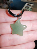 Green Aventurine Star Pendant Necklace Natural Gemstone Crystal Jewellery #41