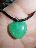 Green Aventurine Heart Pendant Necklace Natural Gemstone Crystal Jewellery #42