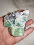 Natural Green & Purple Fluorite Crystal Cluster Raw Mineral Specimen 190g #1