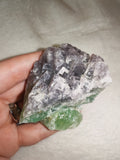 Natural Green & Purple Fluorite Crystal Cluster Raw Mineral Specimen 190g #1