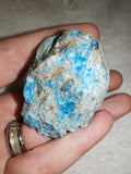 Natural Blue Apatite Rough Crystal Mineral Specimen 77g