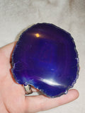 Purple Dyed Brazilian Agate Slice Polished Natural Crystal 170g