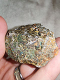 Peacock Ore Chalcopyrite with Quartz Raw Mineral Specimen 131g