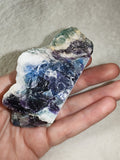 Natural Rainbow Fluorite Rough Mineral Specimen Purple Blue Green 204g