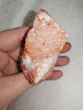 Ferruginous Quartz Crystal Cluster on Red Chalcedony Carnelian Matrix 88g