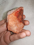 Ferruginous Quartz Crystal Cluster on Red Chalcedony Carnelian Matrix 88g