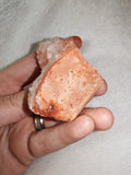 Ferruginous Quartz Crystal Cluster on Red Chalcedony Carnelian Matrix 88g