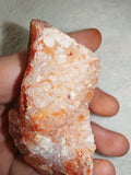 Ferruginous Quartz Crystal Cluster on Red Chalcedony Carnelian Matrix 88g