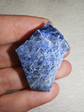 Natural Rough Sodalite Mineral Specimen | Deep Blue & White Calcite 14g