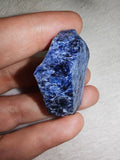 Natural Rough Sodalite Mineral Specimen | Deep Blue & White Calcite 14g