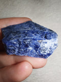 Natural Rough Sodalite Mineral Specimen | Deep Blue & White Calcite 14g