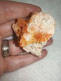 Natural Orange Stilbite Crystal Cluster Iron Oxide Mineral Specimen 75g